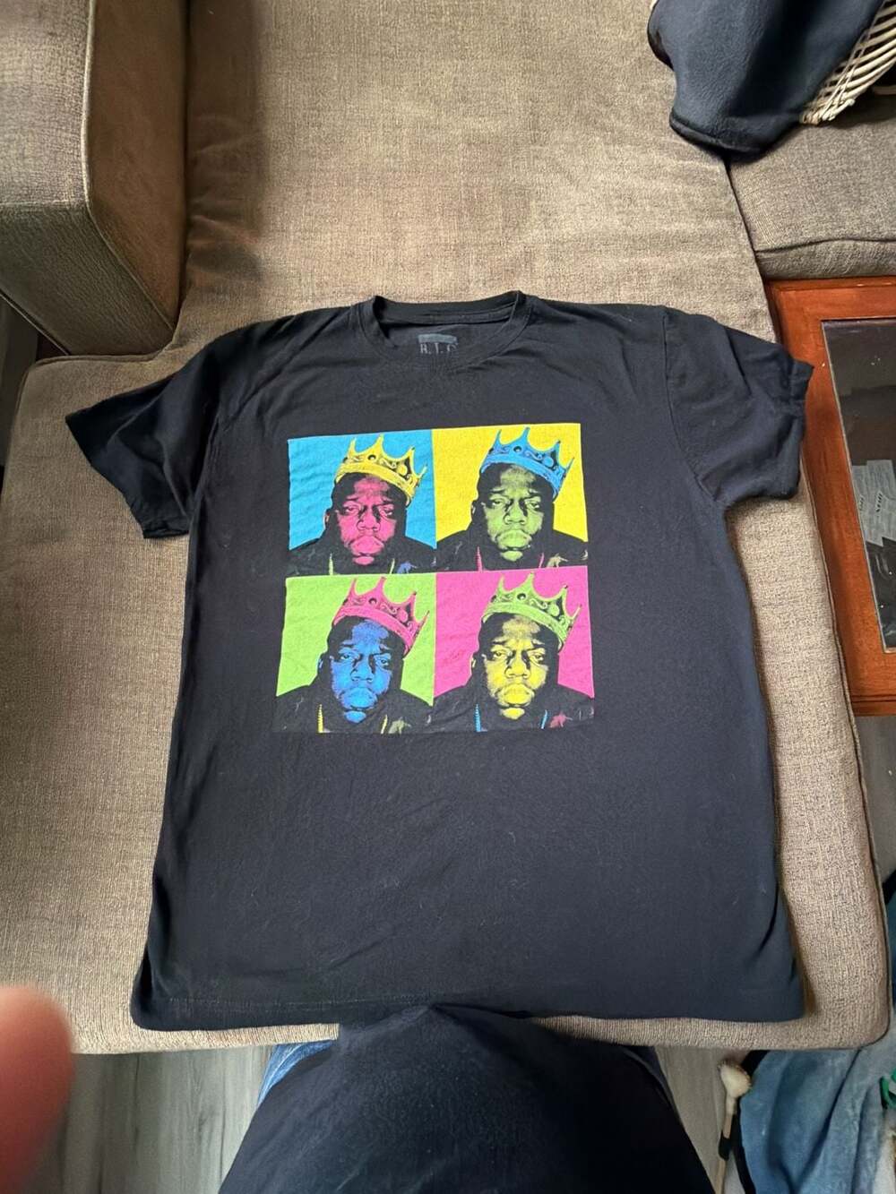 The Notorious B.I.G. Pop Art Multi-Colored Crown Graphic T-Shirt